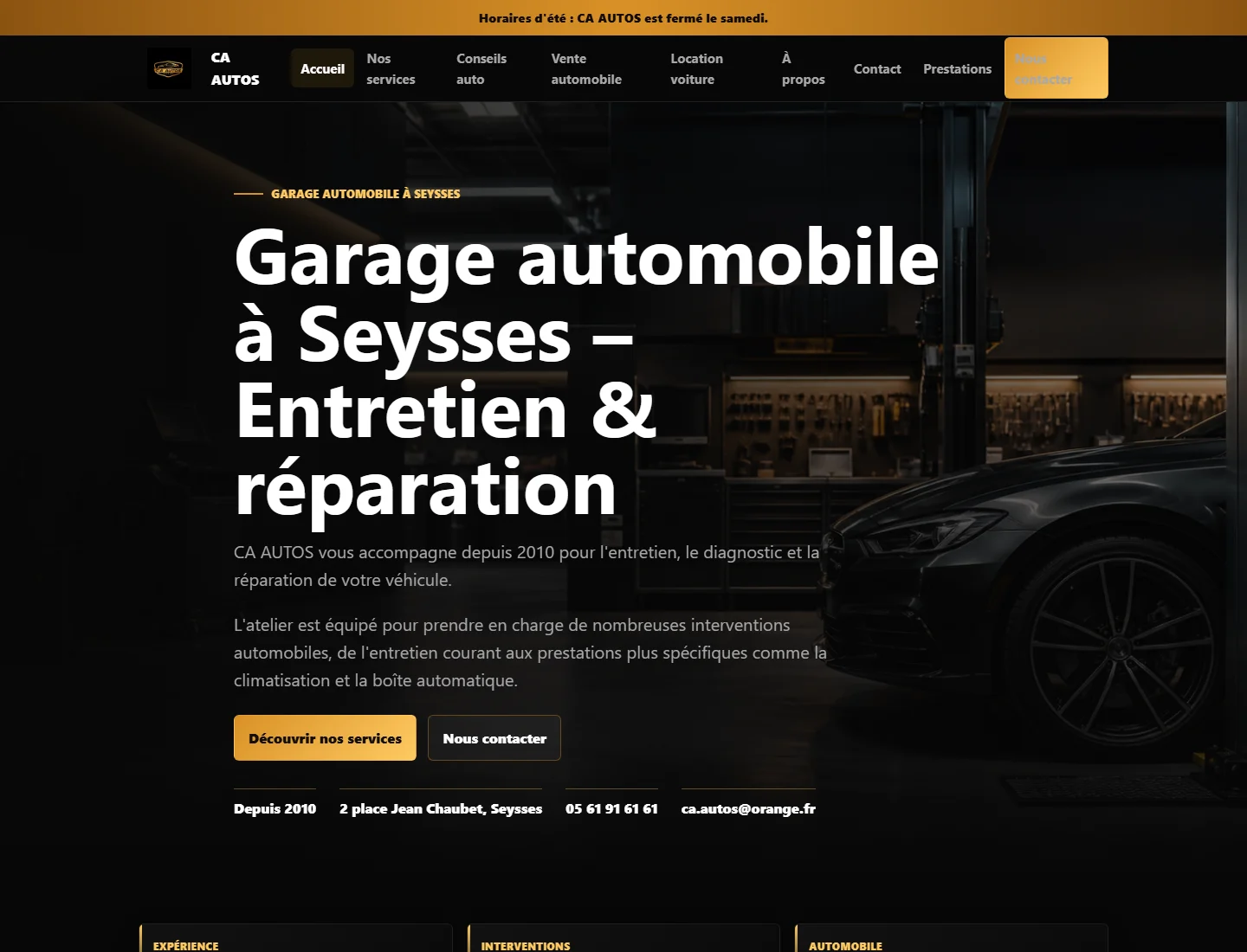 Capture du site CA AUTOS réalisé par ReputIA